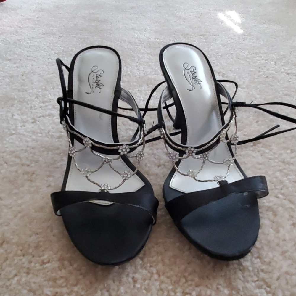 Black tie up dress sandels